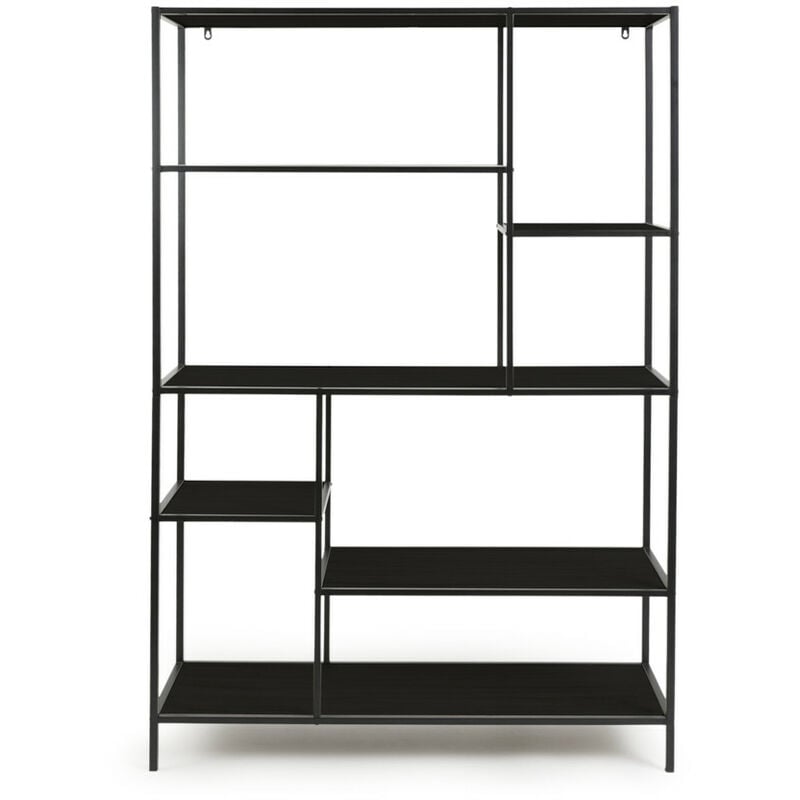 Lifa Living Armario de pared moderno negra abierta dormitorio y oficina metal 125 x 332 175