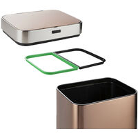 cubos dobles con Sensor Reciclaje y basura UMUZI CLEANING Cubo de cocina doble 75 L dorado cubo doble antiolor 