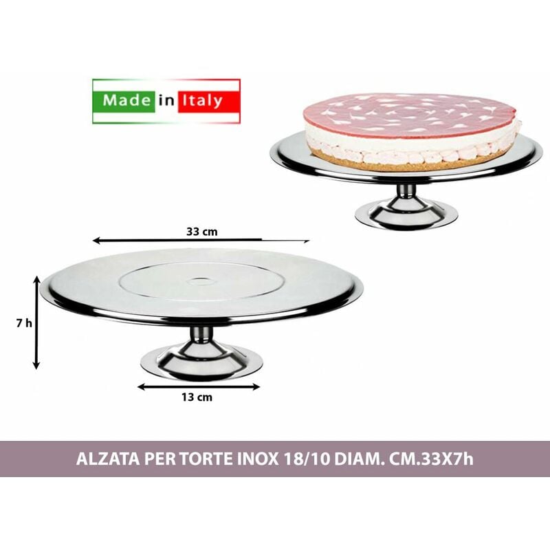 ALZATA PER TORTE INOX 18/10 DIAM. CM.33X7h