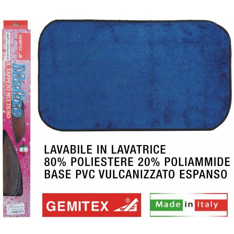 TAPPETO MERLINO CM.50X80 BLU