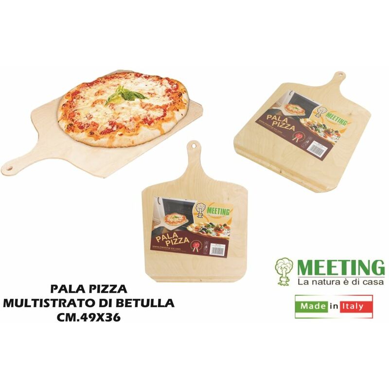 pale per pizza in legno con manico corto per fornetti pizza cm. 29,5 x 28