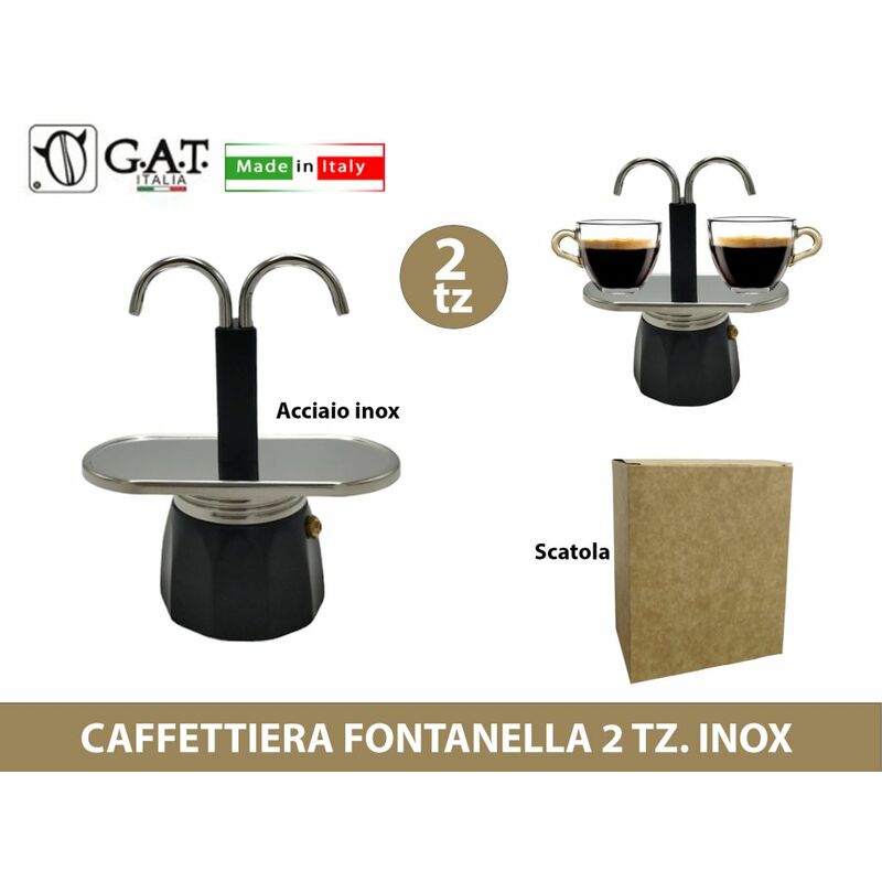 CAFFETTIERA FONTANELLA 2 TZ. INOX