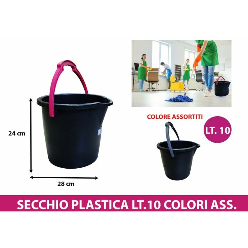 SECCHIO PLASTICA LT.10 COLORI ASS.