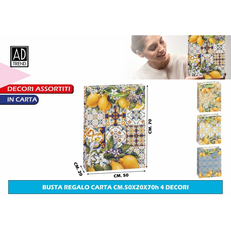 BUSTA CARTA REGALO CM.50X20X70h COL. ASS.