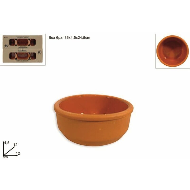 TEGAMINI TERRACOTTA SET 6 PZ. CM.12 MARRONE