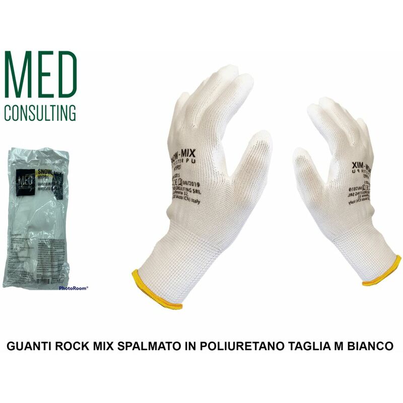 GUANTI ROCK MIX SPALMATO IN POLIURETANO TG.M BIANCO