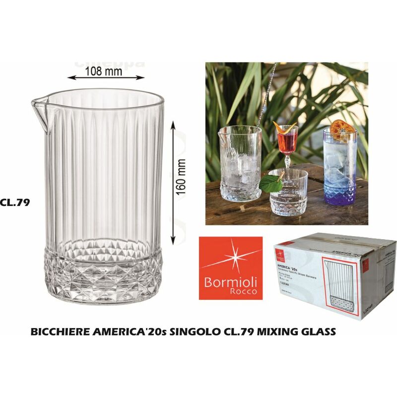 Mixing glass America '20s Bormioli Rocco in vetro cl 79 412070 - RGMania