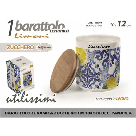 BARATTOLO CERAMICA ZUCCHERO CM.10X12h DEC. PANAREA