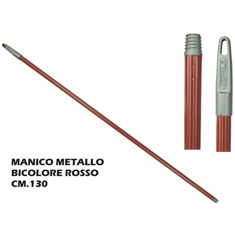 Manico scopa in metallo rosso 