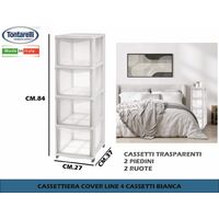 CASSETTIERA COVER LINE colore trasparente/panna