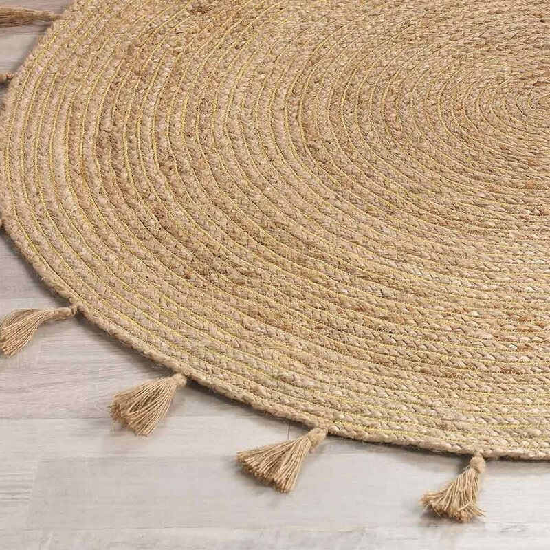 Douceur d'Intérieur Tapis rond 120 cm jute Shira noir