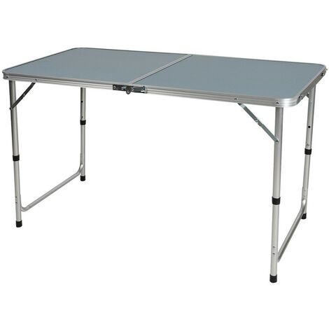 Table De Camping Pliable Aluminium 120x60cm Avec 4 Chaises - Ensemble Complet Portable