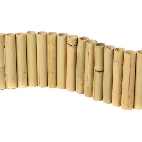 Bordure de jardin en bambou 1m – Sections de 3cm de diamètre – Hauteur 15cm pour aménagement naturel – Poids léger 1,1kg – Sunnydays (1/3)