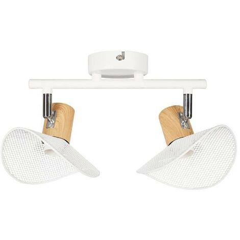 Applique 2 spots orientables métal Hyde blanc (1/4)