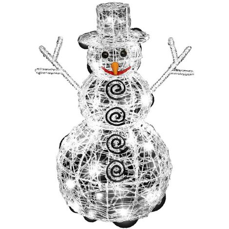 Décoration lumineuse LED extérieur Bonhomme de neige H60 cm (1/3)
