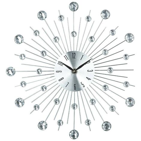 Pendule Alu Strass Ø33cm