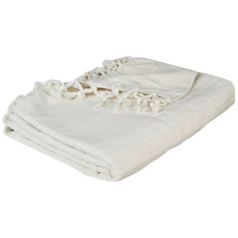 Jeté de lit 160x220 ivoire coton