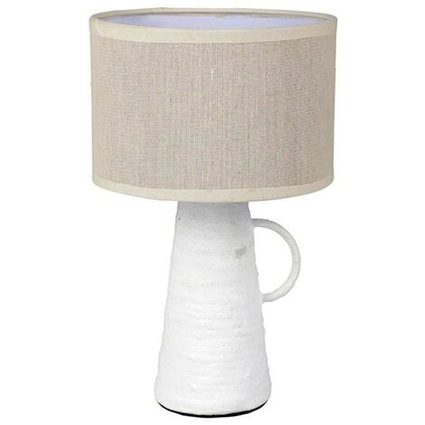 Lampe amphore métal Abisko blanche beige (1/5)