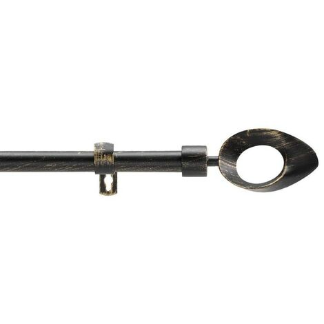 Kit tringle extensible 120 à 210 cm patiné Ovalon noir or (1/4)