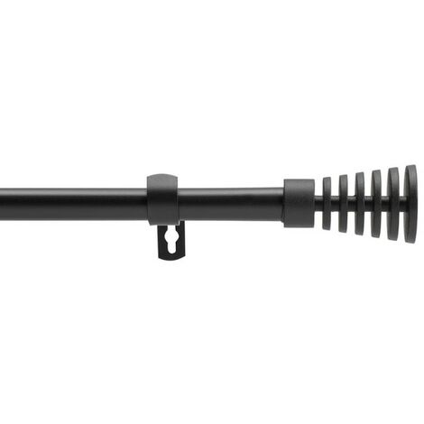 Kit tringle extensible 120 à 210 cm peint Sablis noir (1/4)