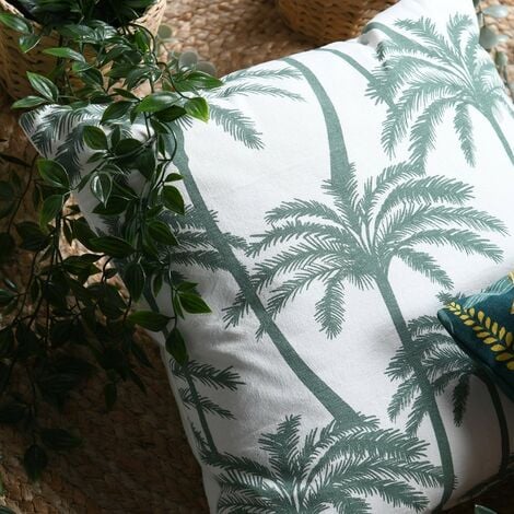 Housse de coussin 40x40 cm Adano vert coton