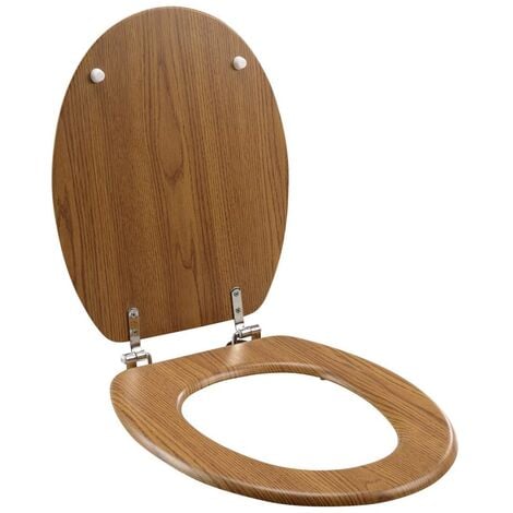 Abattant WC MDF charnières métal effet bois Strata chêne