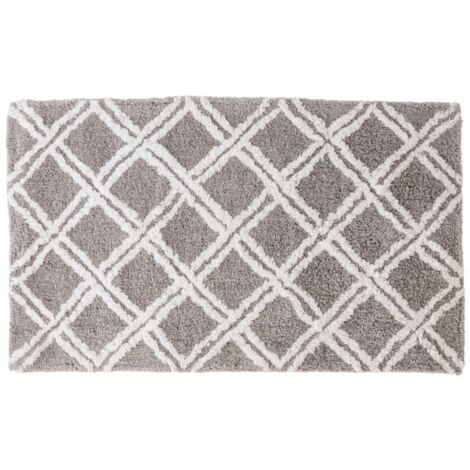 Tapis de salle de bain en coton 40x70cm Losanges (1/3)