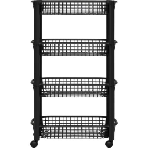 5five Resserre Avec 4 Paniers Niveaux Noir - Rangement Pratique Et Solide Pour Maison