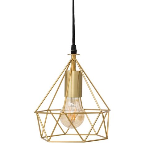 Suspension métal filaire Or 19 x 22 cm (1/3)