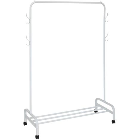 Portant à vêtements avec patères en métal blanc (1/4)
