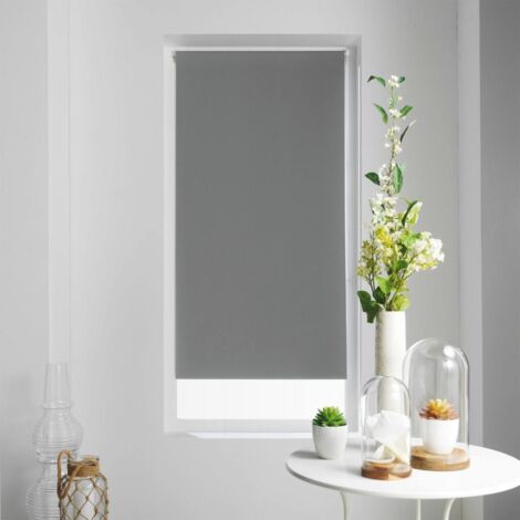Store enrouleur occultant 90x180 cm gris (1/3)