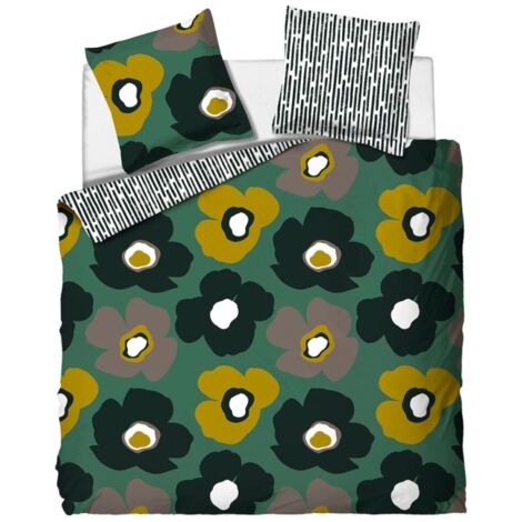 Housse De Couette 220x240 Cm + 2 Taies 100% Coton Porte Bonheur - Maison