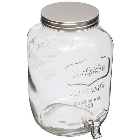 Atmosphera – Distributeur de boissons en verre 8 litres – Robinet pratique pour jus frais – Couvercle étanche – Dimensions 14x19x31,5 cm (1/3)