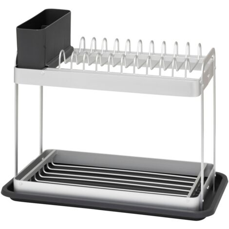Égouttoir à vaisselle 2 niveaux en aluminium (1/4)
