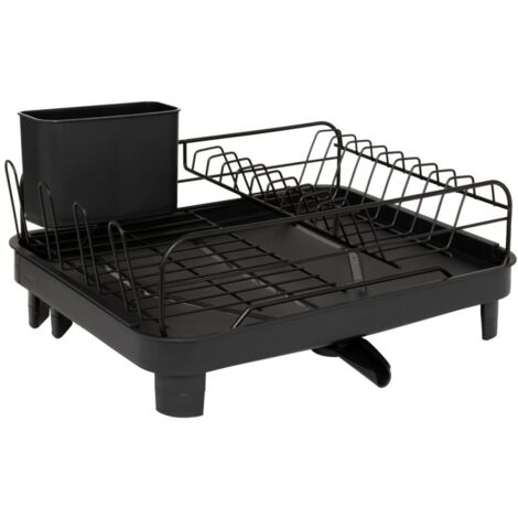 Égouttoir à vaisselle 1 niveau extensible noir (1/5)