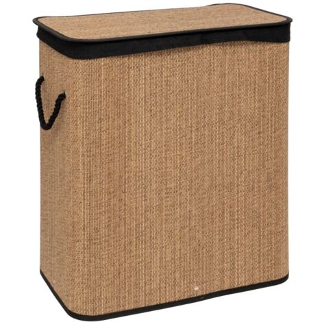 Panier à linge rectangulaire 100L en bambou (1/4)