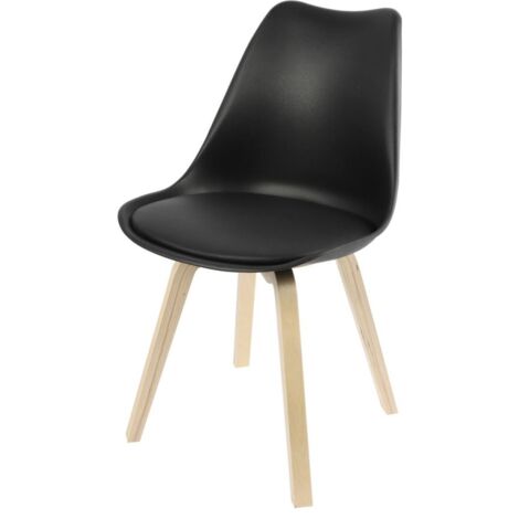 Chaise scandinave noire avec coussin (1/3)