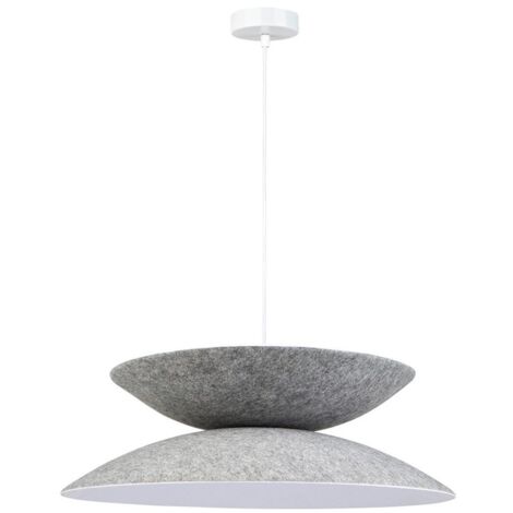 Suspension grise et blanche en feutre (1/5)