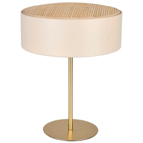 Lampe en métal doré avec abat-jour bambou (1/5)