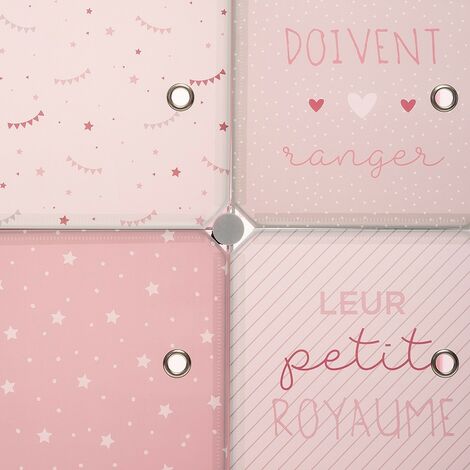 Rangement penderie rose pour enfant