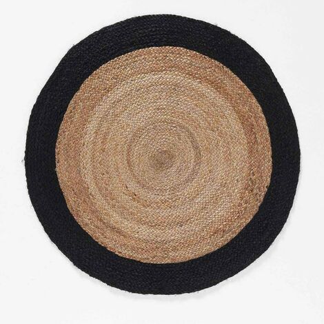 Tapis rond 90 cm jute Salem noir (1/2)