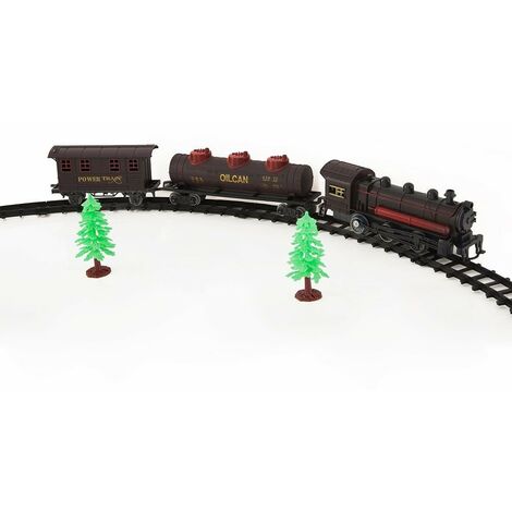Train électrique De Noël 22 Pièces Avec Rails, Lumières Et Sons - Locomotive, Wagons, Accessoires - Déco De Table Ou Sous Le Sapin - Cadeau Pour Enfants