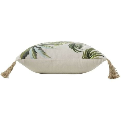 Housse de coussin pompons 40x40 cm Cruzabel coton