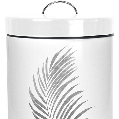 Poubelle à pédale 3L métal Orbella blanc argent