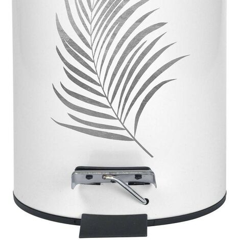 Poubelle à pédale 3L métal Orbella blanc argent