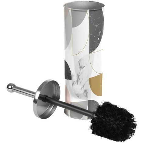 Brosse WC métal Géomarbre rose (1/2)