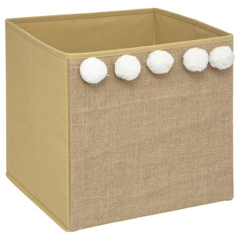 Bac de rangement jute pompons (1/2)