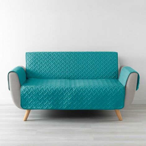 Protège canapé 3 places matelassé 279x179 uni Lounge pétrole
