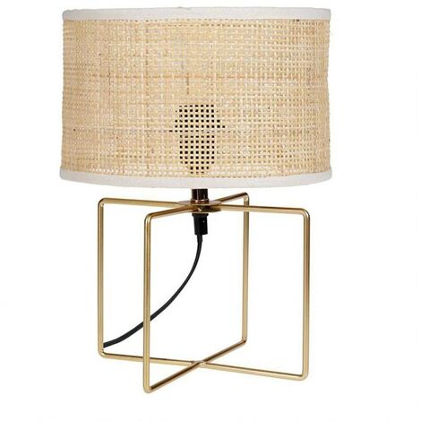 Lampe métal rotin Yuca beige (1/5)