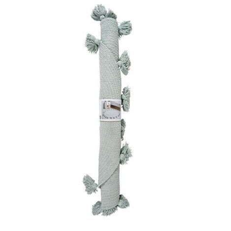 Tapis rond pompons vert coton D90